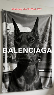 Balenciaga Doberman Flannel Sofa Throw Blanket Luxury Brand Cover BA007